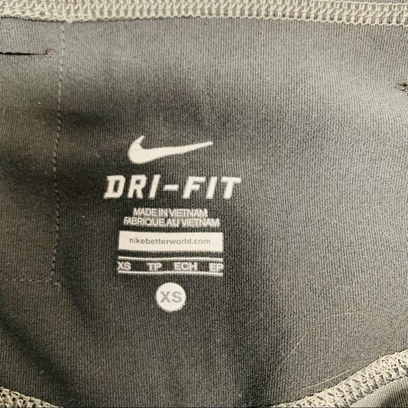 Nike Dri Fit Sz XS Black Grey Stripey Legging Black Waistband MIZZOU Univ of Mo - Picture 7 of 7